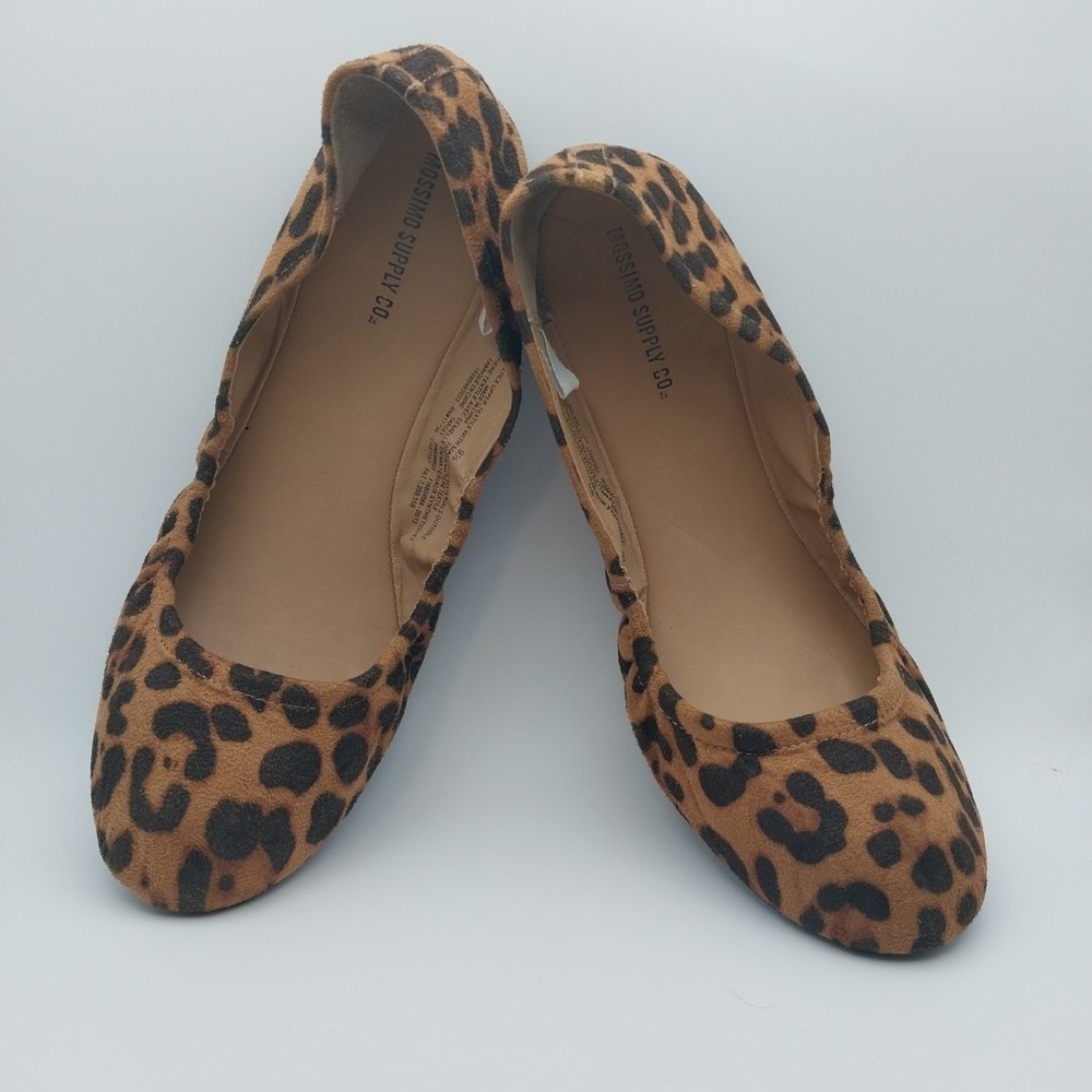 Mossimo Animal Print Ballet Flats Size 9.5M Ruched Slip-On Shoe Travel Slippers